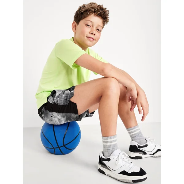 Short-Sleeve Go-Dry Cool Performance T-Shirt for Boys - Pale Citron