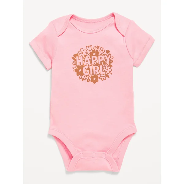 Short-Sleeve Graphic Bodysuit for Baby - Anemone Pink