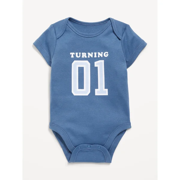 Short-Sleeve Graphic Bodysuit for Baby - Cowboy Blue