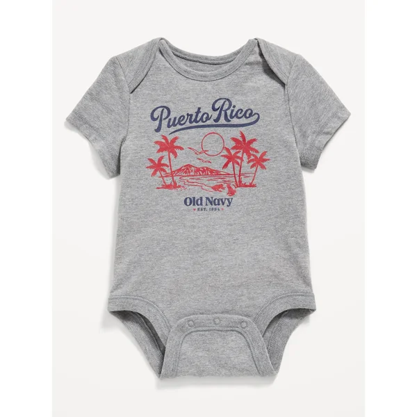 Short-Sleeve Graphic Bodysuit for Baby - Faux-Heather Gray