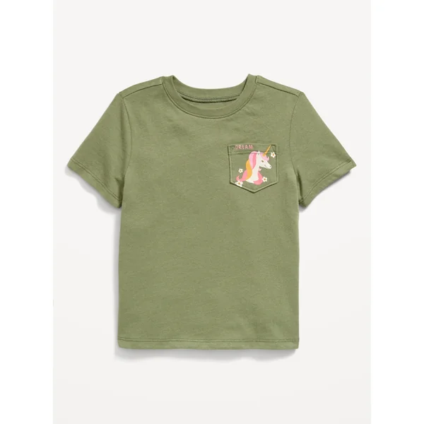 Short-Sleeve Graphic for Toddler Girls - Olive Green