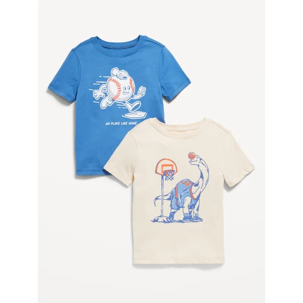 Short-Sleeve Graphic T-Shirt 2-Pack for Toddler Boys - Laundered Blue