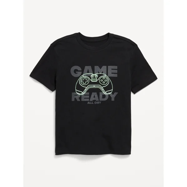 Short-Sleeve Graphic T-Shirt for Boys - Black Jack