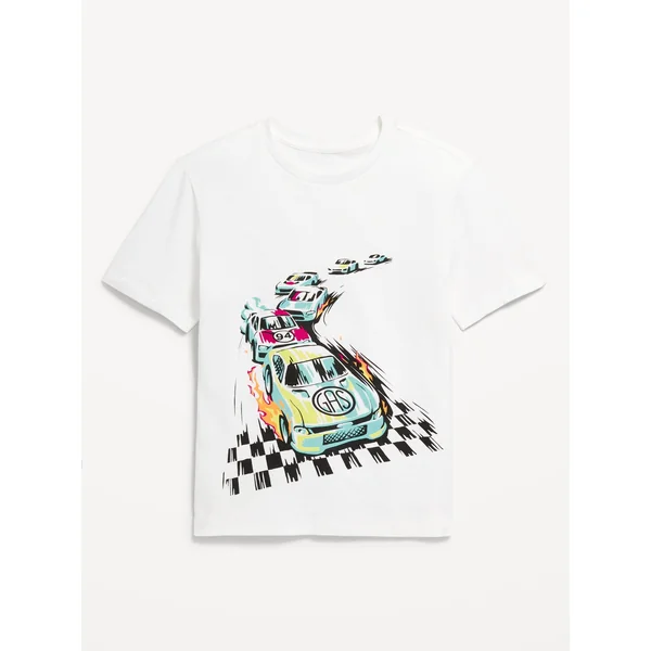 Short-Sleeve Graphic T-Shirt for Boys - White Lilies