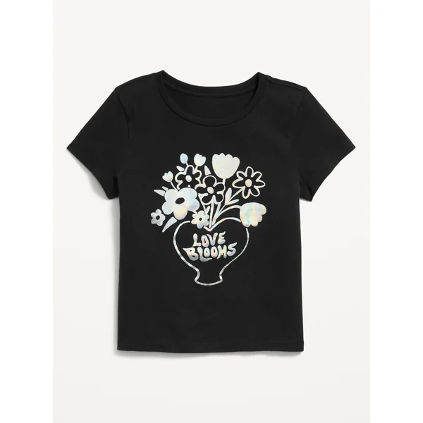 Short-Sleeve Graphic T-Shirt for Girls - Black Jack