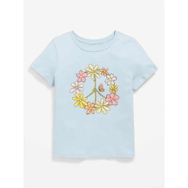 Short-Sleeve Graphic T-Shirt for Girls - Blue