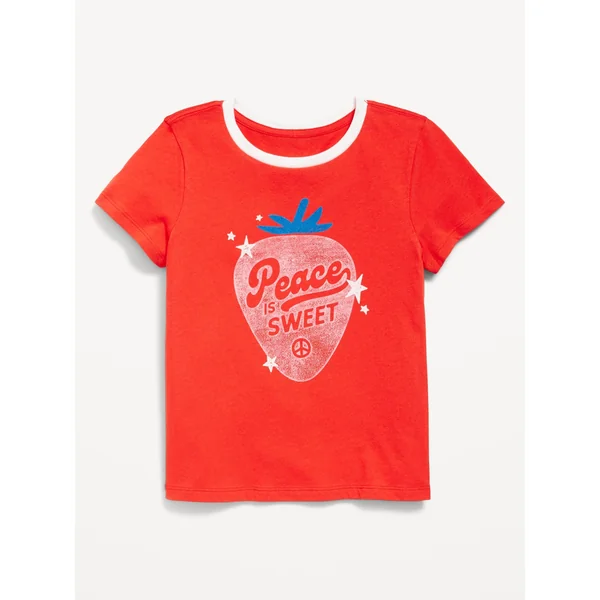 Short-Sleeve Graphic T-Shirt for Girls - Peace is Sweet