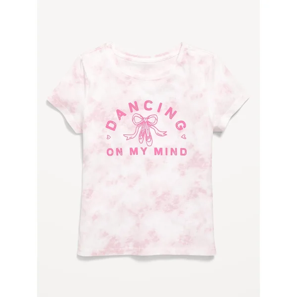 Short-Sleeve Graphic T-Shirt for Girls - Pink Multi Tie-Dye
