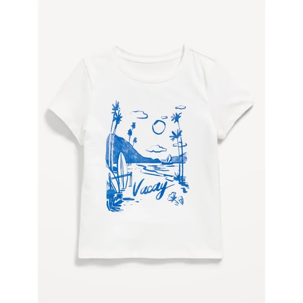 Short-Sleeve Graphic T-Shirt for Girls - Sea Salt