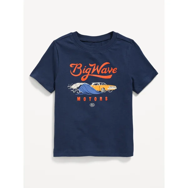 Short-Sleeve Graphic T-Shirt for Toddler Boys - Navy Blue