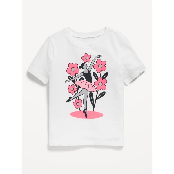 Short-Sleeve Graphic T-Shirt for Toddler Girls - White Lilies