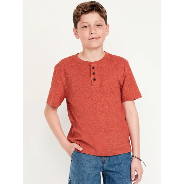 Short-Sleeve Henley T-Shirt for Boys - SUNDOWN