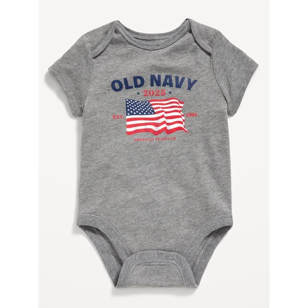 Short-Sleeve Logo-Graphic Bodysuit for Baby - Gray (Match The Fam)