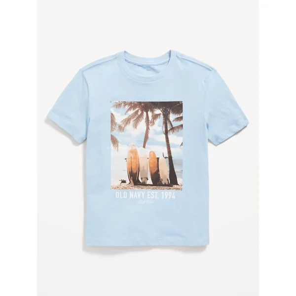 Short-Sleeve Logo-Graphic T-Shirt for Boys - Cashmere Blue