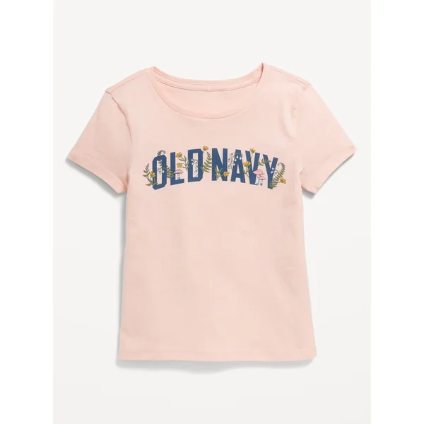 Short-Sleeve Logo-Graphic T-Shirt for Girls - Pink Bamboo