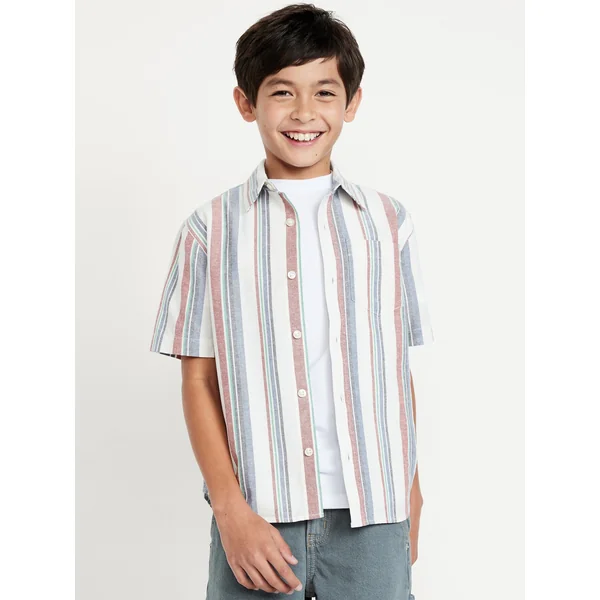 Short-Sleeve Oxford Shirt for Boys - Americana