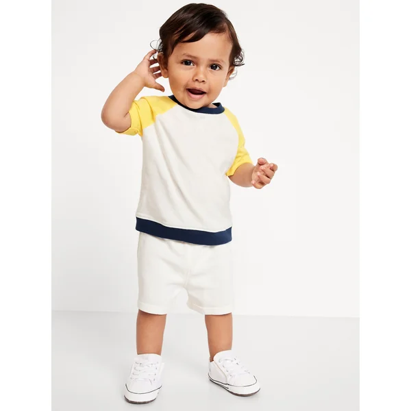 Short-Sleeve Top and Shorts Set for Baby - Sea Salt