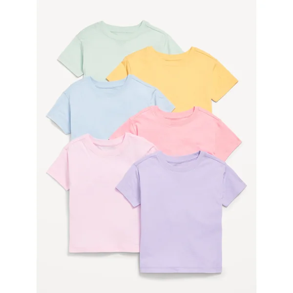 Short-Sleeve T-Shirt 6-Pack for Toddler Girls - Rainbow