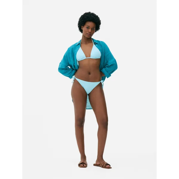 Side-Tie Bikini Bottoms - Light Blue