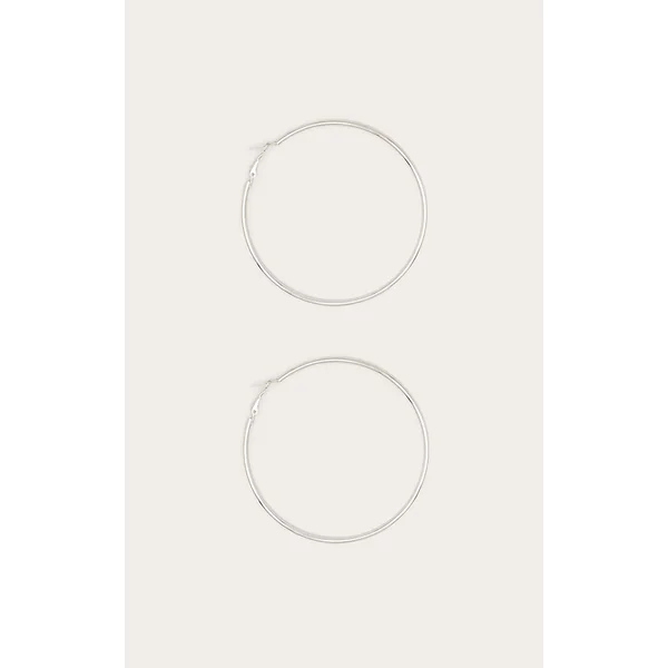 Silver 80mm Large Hoop Earrings