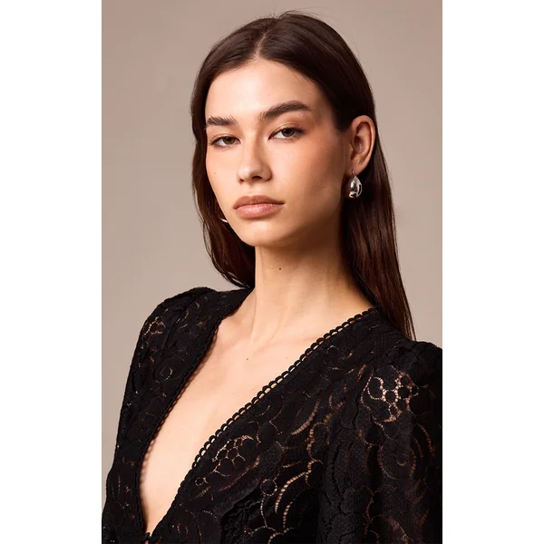 Silver Chubby Huggie Hoop Earrings