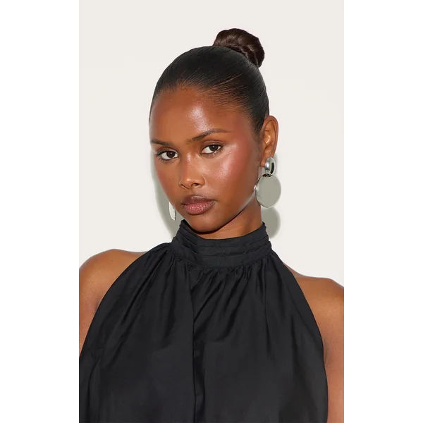 Silver Large Pebble Statement Earrings