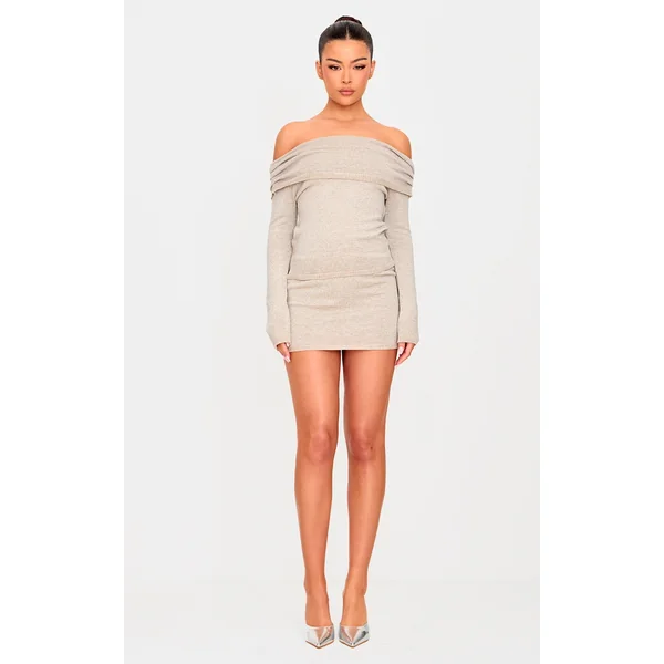 Silver Lurex Knit Micro Mini Skirt