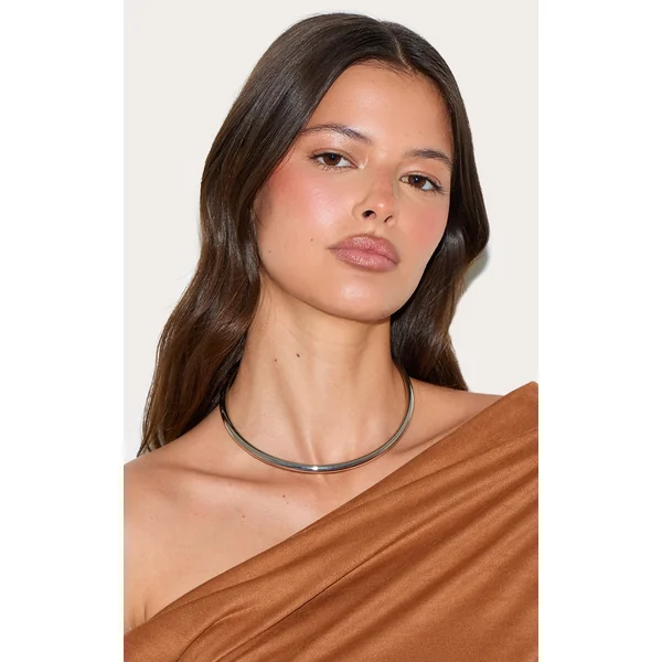 Silver Metal Bar Choker