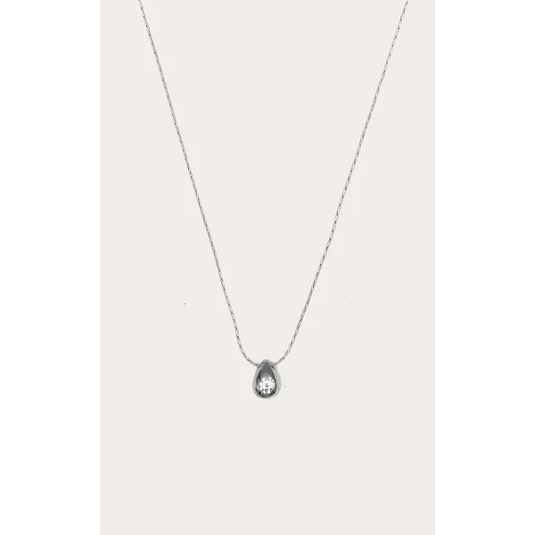 Silver Mini Teardrop Pendant Necklace