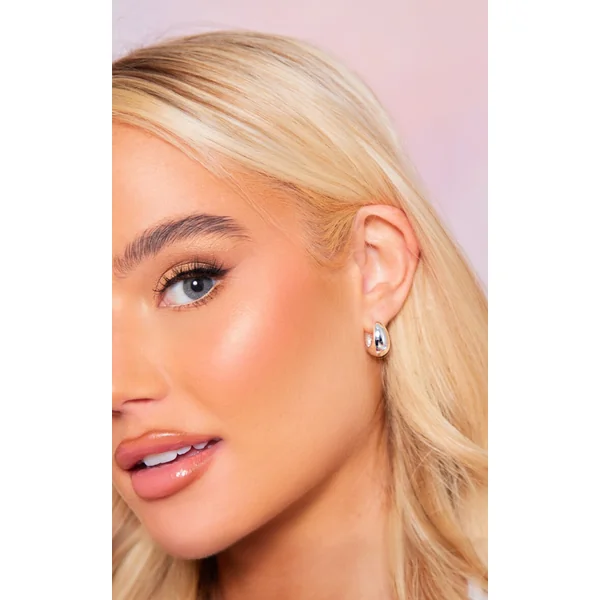 Silver Plated Drop Huggie Hoop Earrings