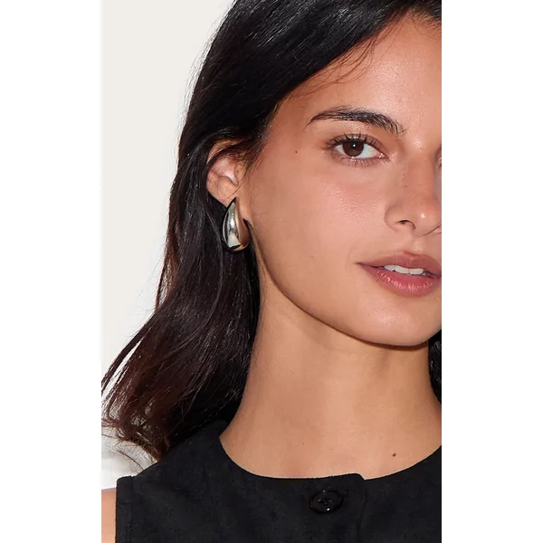 Silver Tear Drop Mini Statement Earrings