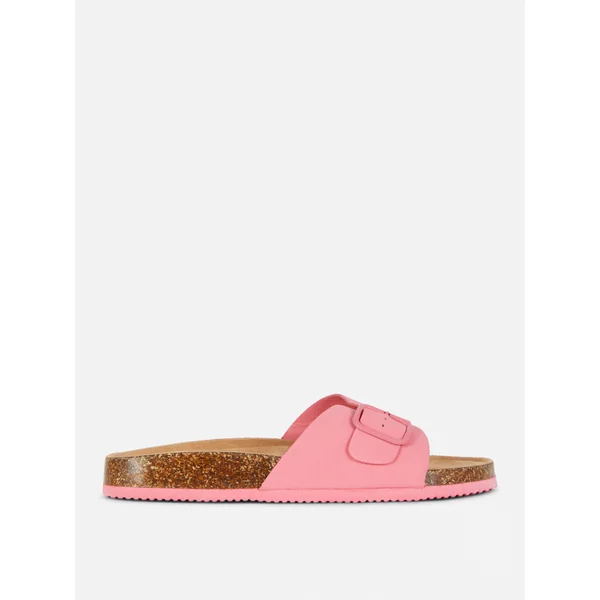 Single Strap Flat Sandals - Pink