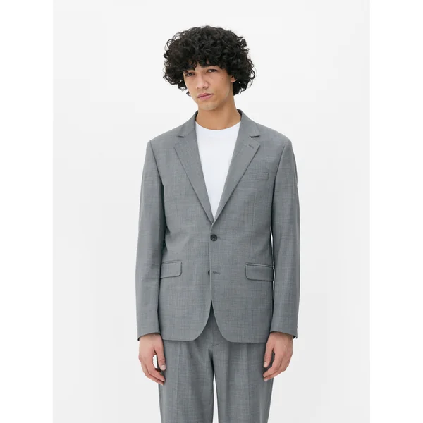 Single-Breasted Suit Jacket - Gray