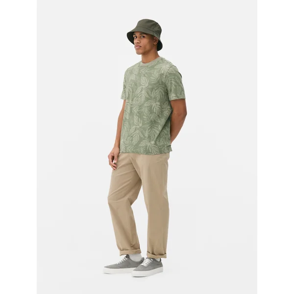 Sketched Leaf T-Shirt - Olive