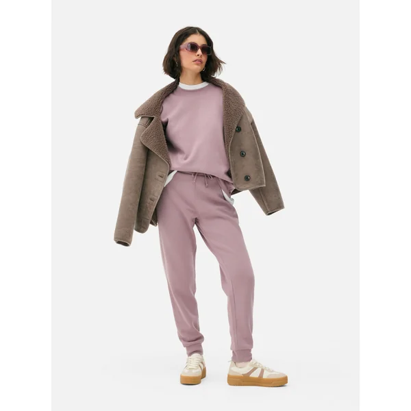 Skinny Drawstring Joggers - Dark Pink