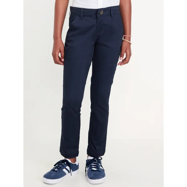 Skinny School Uniform Pants for Girls - Ink Blue