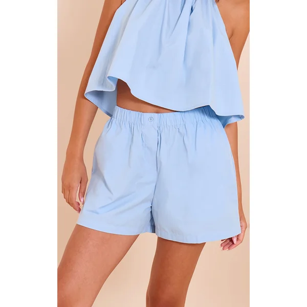 Sky Blue Poplin Floaty Shorts