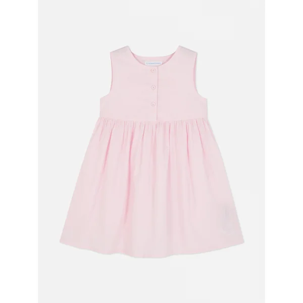 Sleeveless Collared Summer Dress - Pink