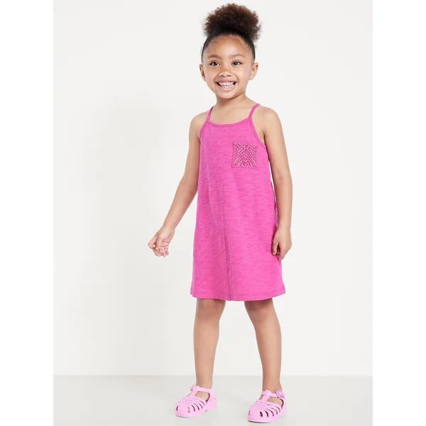 Sleeveless Crochet Racerback Dress for Toddler Girls - DRAGONFRUIT