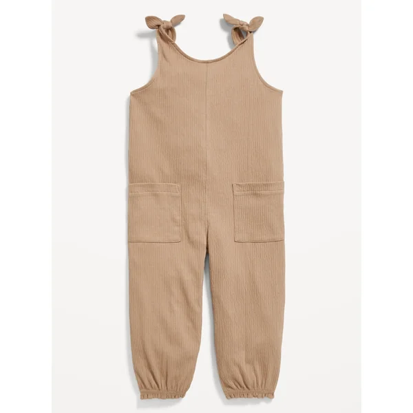 Sleeveless Jacquard-Knit Jumpsuit for Toddler Girls - BELGIAN WAFFLE