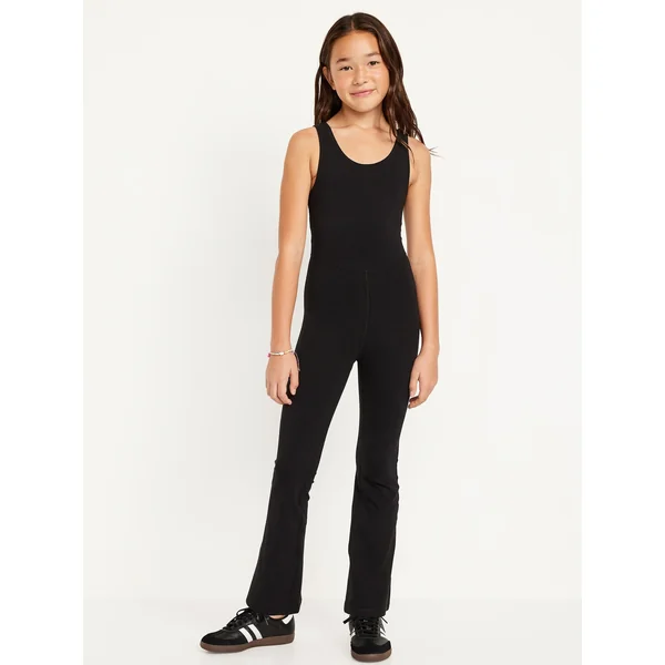 Sleeveless PowerChill Flare-Leg Bodysuit for Girls - Black