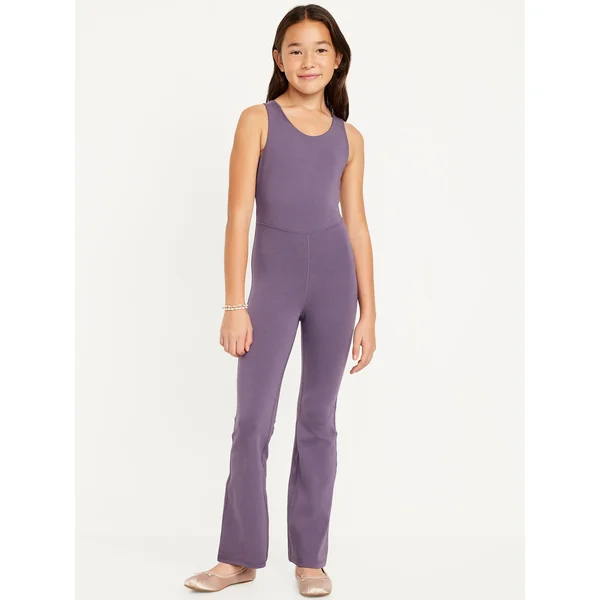 Sleeveless PowerChill Flare-Leg Bodysuit for Girls - Dusty Purple