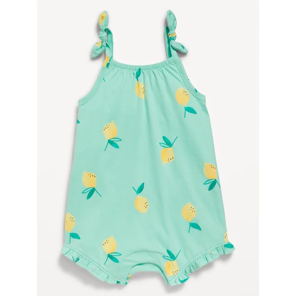 Sleeveless Tie-Knot Graphic One-Piece Romper for Baby - Lemons