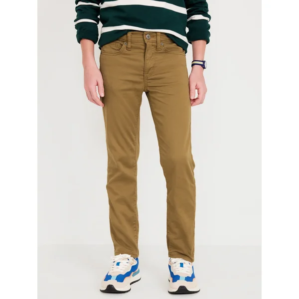 Slim 360° Stretch Five-Pocket Pants for Boys - Bandolier Brown