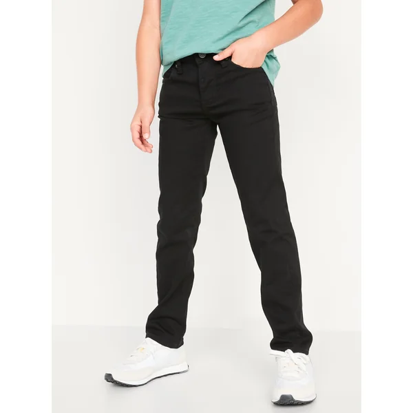 Slim 360° Stretch Five-Pocket Pants for Boys - Black Jack