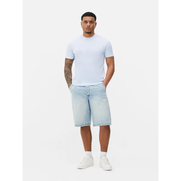 Slim Fit Cotton Rich T-Shirt - Light Blue