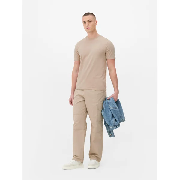 Slim Fit Solid Color T-Shirt - Stone