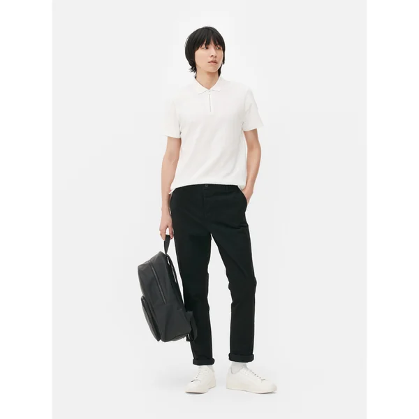 Slim Fit Stretch Chinos - Black