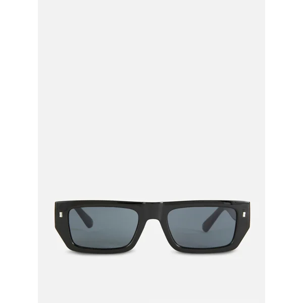 Slim Rectangle Frame Sunglasses - Black