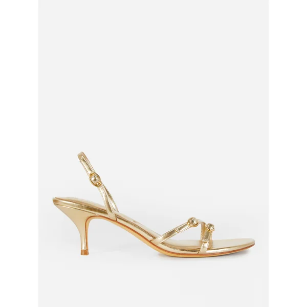 Slingback Kitten Heels - Gold